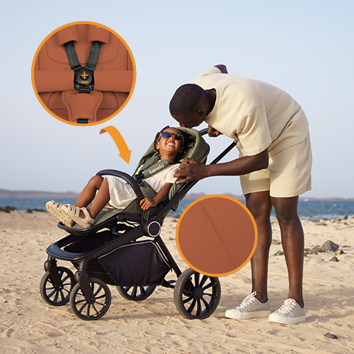 Lionelo Mika Plus 3w1 Brown Rust — Wózek wielofunkcyjny